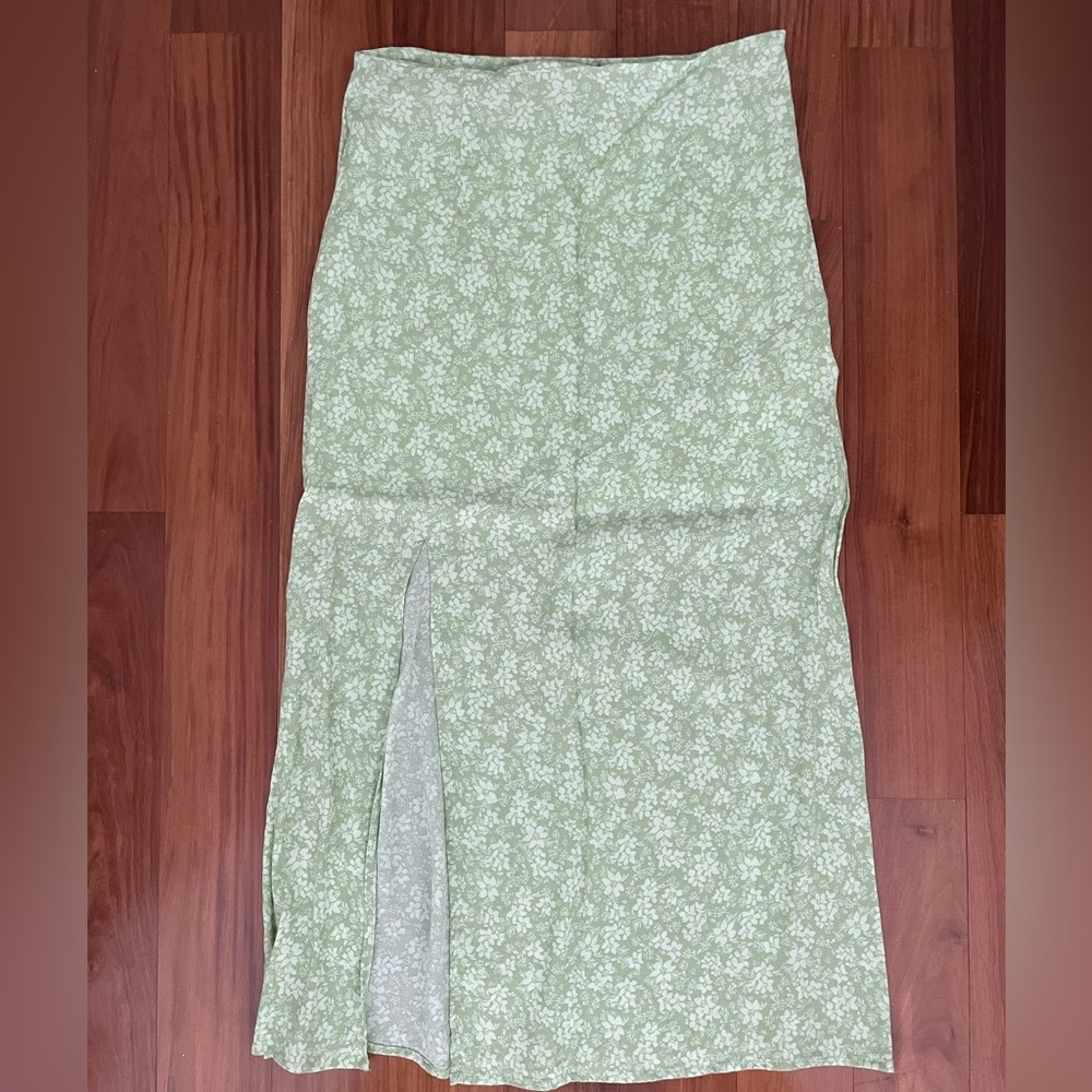 Mink pink floral green skirt!